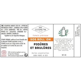 SOS Roll-on : Stings and Burns - Blend of Essential Oils - MY COSMETIK - 10 ml