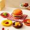 Ceramic Burger Plates Set 6, 3.9x3.3in,Stackable Dip Bowls, Hamburger-Shaped Sauce