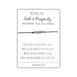 Luck and Prosperity Bracelet, Good Luck Wish Bracelet, Green Aventurine Bracelet, Letterbox Gift, Manifestation Bracelet, Make a Wish Bracelet