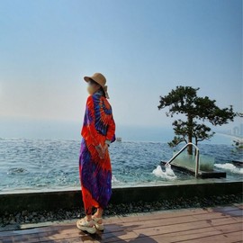 Cotton Beach Robe Gown IT-23053 Sunny/FREE