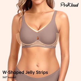 Bras for Women No Underwire Wireless Push up Bra Full Coverage Bralettes Comfortable Everyday Bras with Support and Lift Grey