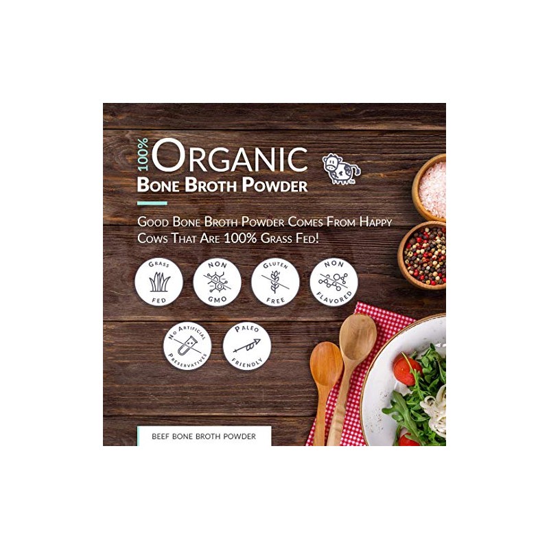 Bone Broth Collagen Powder - Pure Organic Protein (2LB /