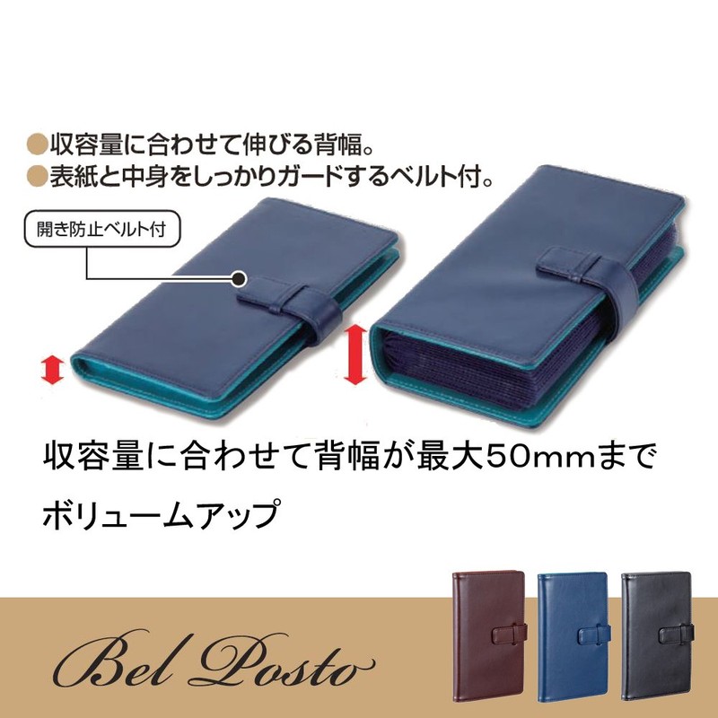 Sekisei BP-5720-10 Bell Post Card Case, Holds 120 Cards, Blue