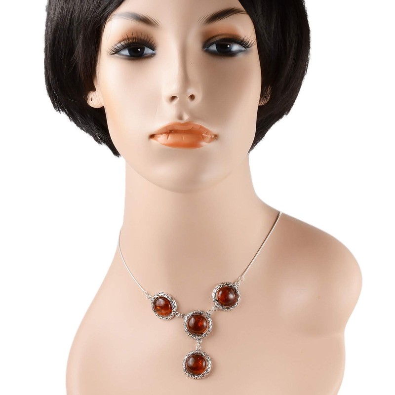 Sterling Silver and Baltic Honey Amber Necklace Isadora
