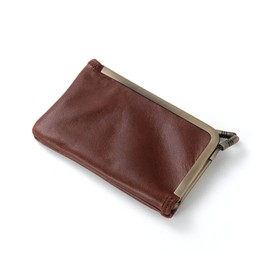 Naru Genuine Tochigi Leather, Coin Purse, Square Coin Purse, Coin Purse, Men's, Women's, Mini Wallet, Small, Stylish, Popular, Brand, Made in Japan, Braun