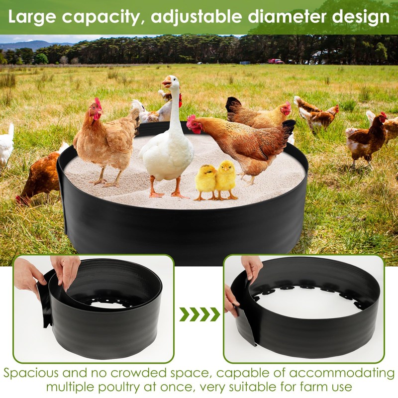 Chicken Dust Bathtub,Bottomless PE Chicken Dust Bath Containers,Adjustable Chick Coop
