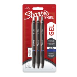 Sharpie S-Gel | Gel Pens | Medium Point (0.7mm) | Blue Ink | 3 Count
