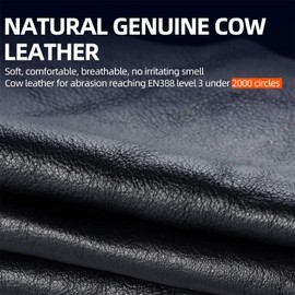 Vgo... 1-Pair Grain Cowhide Leather Medium Duty Mechanic Work Gloves, Touchscreen Compatible (Size M, Orange, CA9729HL)