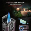 5-in-1 Butane Torch Lighter with Punch, Holder, Draw Enhancer and