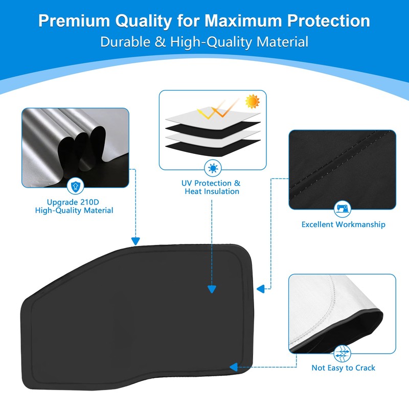 ULROLIT Front Side Window Sun Shade for 2017-2022 Fo-rd F250
