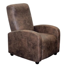 ANARACHON Recliner Chair Covers Leather Look Recliner Cover 4-Piece Slipcovers for Small Reclining Chair Furniture Protector for Kids Dogs Pets Spandex Fabric Washable (1 Small Seater, 02 Brown)