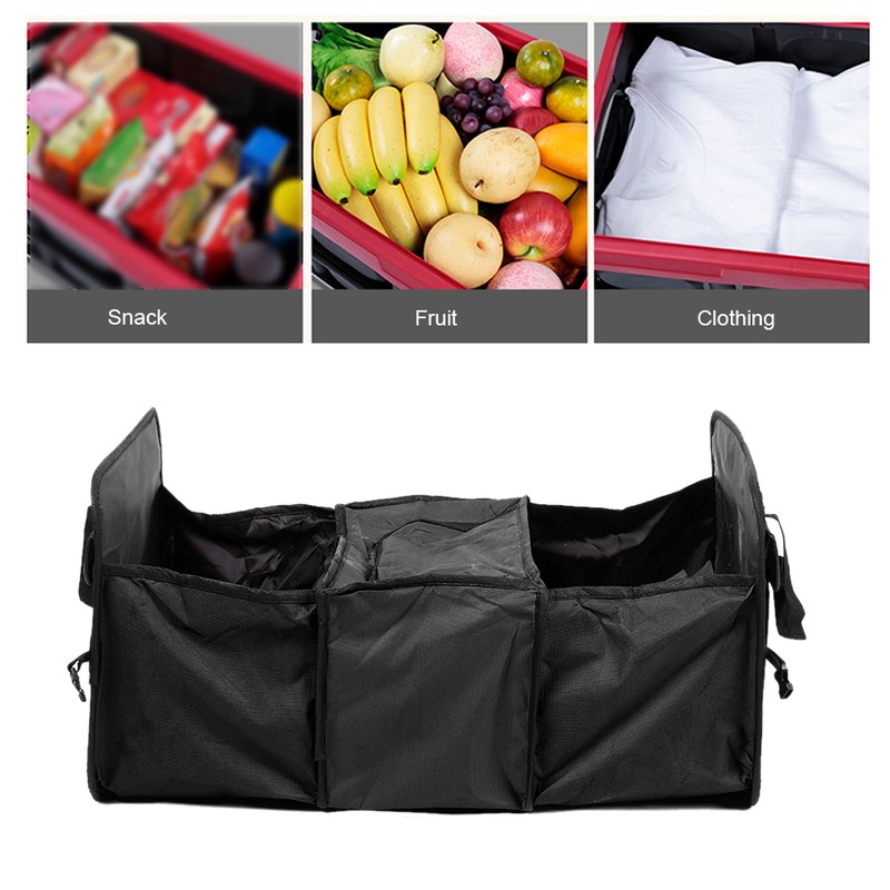 Multifunction Folding Car Insulated Cooler Storage Bag Organizer Container BoxBlack
