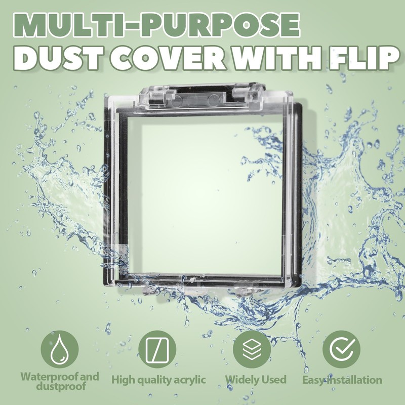 Power Button Switch Square Cover PC, Dustproof Waterproof Safety Push