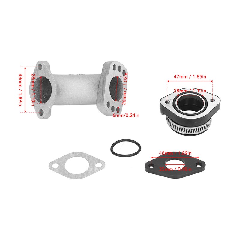 Carb Intake Manifold Pipe Kit 26mm‑28mm Adapter Spacer Kit for