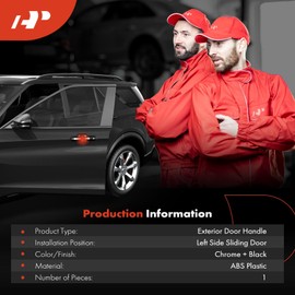 A-Premium Left Driver Side Exterior Sliding Door Handle Compatible with Dodge Grand Caravan 1996-2000, Caravan & Chrysler Town & Country, Grand Voyager, Voyager & Plymouth Grand Voyager, Voyager