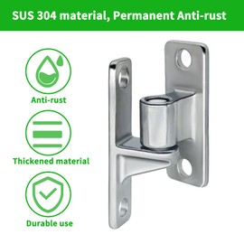 Heavy Duty Gate Hinges, 304 Stainless Steel Gate Hinges for Wooden/Vinyl/PVC Fences, One-Piece Weld-Free Chain Link Fence Components, 5/8", Wall Mount Gate Hinges for Farm Gates,Up to 800lbs, 2Pack