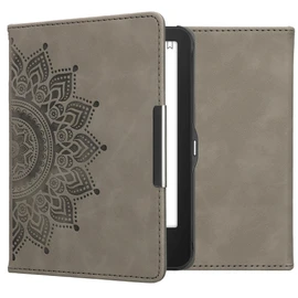 kwmobile Case Compatible with Tolino Vision 1/2 / 3/4 HD Case - Faux Leather Cover - Rising Sun Grey