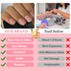 24Pcs Square False Nails Short, French Pink Tip Nude Press