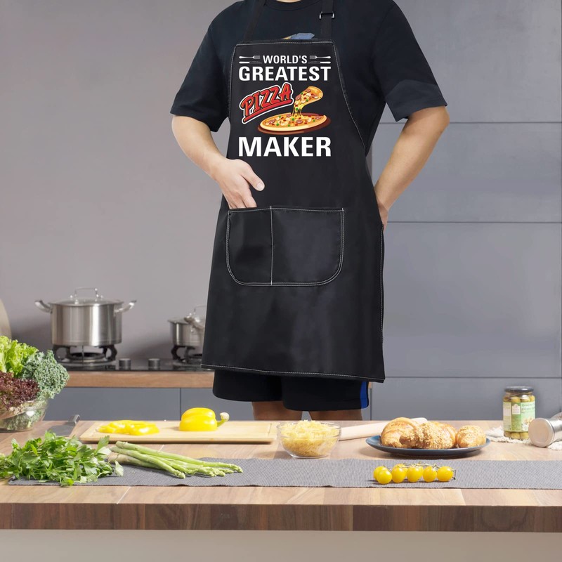 WZMPA Pizza Lover Adjustable Apron With Pocket Pizza Chef Gifts