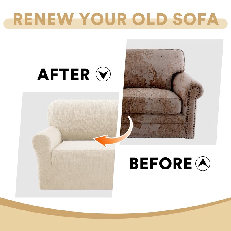 PrinceDeco Waterproof Couch Cover Slipcovers for Couches and Sofas,Stretch Loveseat