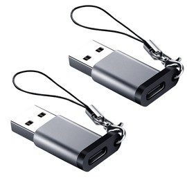 USB C Female to A Male Adapter (2 Pack) with Lanyard, Seminer Type-C 3.0 Converter Compatible MacBook Pro, Notebook, Laptop, PC and More, Gray (USBA-Male-2GY)