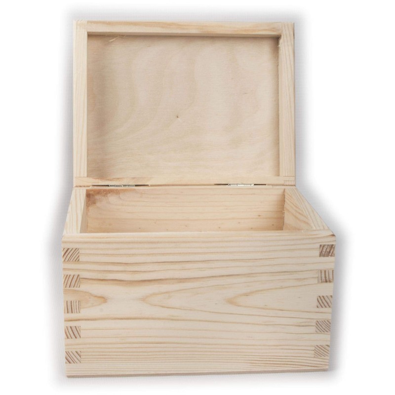 Small Rectangular Wooden Box with Lid | 16 x 12