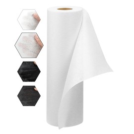 FIVEIZERO Lightweight White Iron-On Non-Woven Fusible Interfacing: 12inch x 30yd Lightweight Non-Woven Interfacing Iron On Polyester Single-Sided Interfacing for DIY Crafts Supplies