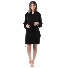 Fruit of the Loom Women's BeyondSoft Sleep Chemise and Robe Set, Black, Medium