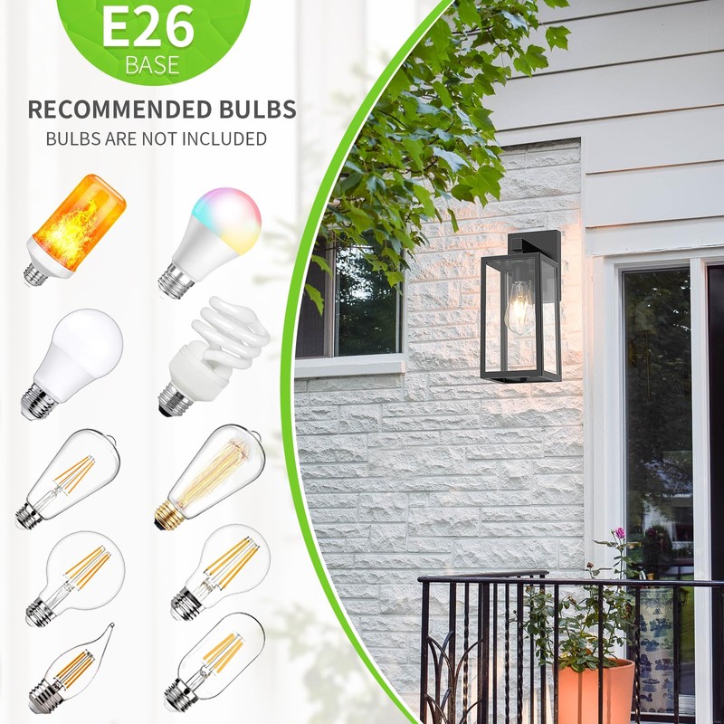 MAXvolador Outdoor Wall Sconce, Exterior Waterproof Wall Lantern Light Fixtures,