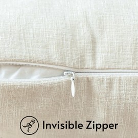 JOTOM Set of 2 Cushion Covers 50x50 cm Soft Chenille Cream White Decorative Throw Pillow Covers 20x20 Inch Square Cushion Case Solid Pillowcases for Couch Sofa Living Room Bed Home Decor (Cream White)