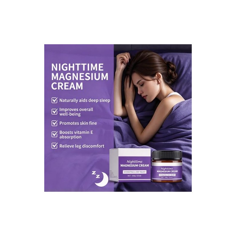 Nighttime Magnesium Cream, Lavender Body Lotion (1 Pcs)