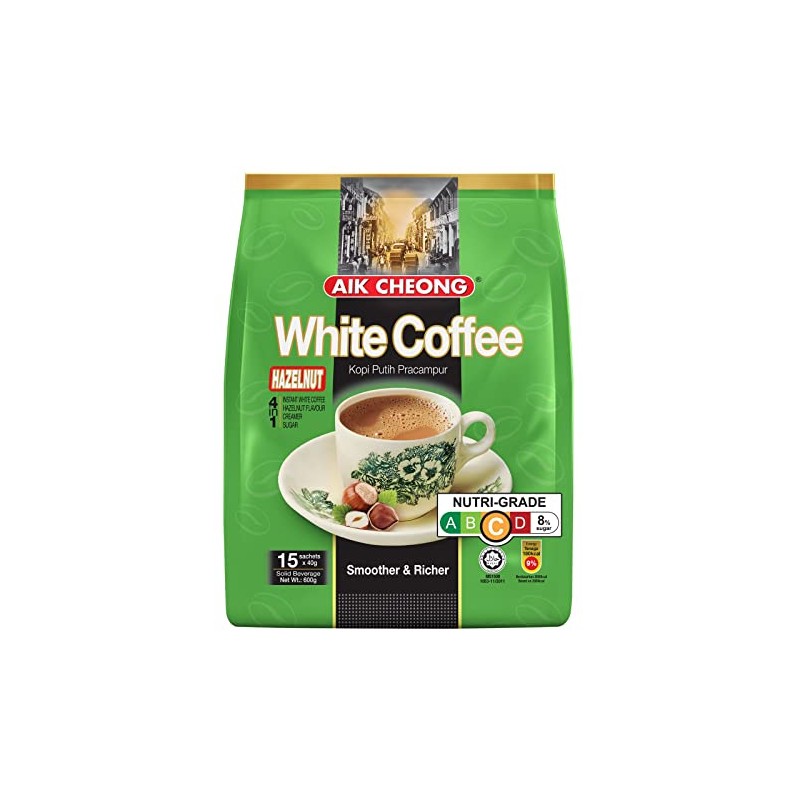 Aik Cheong Hazelnut Flavour White Coffee 40 g (Pack of
