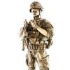 YTC Metal Tone Reporting Detail Fighting Soldier with Gun Statue