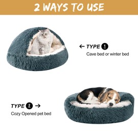 Dog Beds for Small Dogs, Cat Bed Cave, Washable Cute Cat Bed, Cozy Nook Pet Bed for Dogs or Cats, Anti-Slip Puppy Bed Fits up to 5 lbs Pets(Dark Grey, 16" x 16")