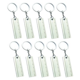Komonee 10 x Ruler Metal Hand Tool Keychain – Novelty Mini Toolbox Key Ring for Labourers, Builders & DIY Enthusiasts