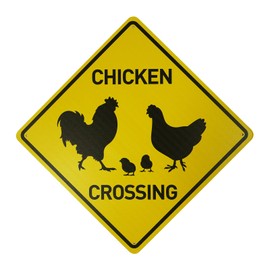 BTHUKO Chicken Silhouette Crossing 12" X 12" Funny Novelty Road Wall Decor Metal Aluminum Sign
