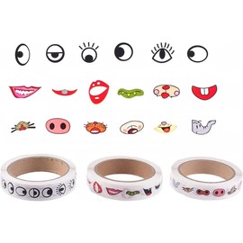 BlueMart 3000pcs Colorful Eye Nose Mouth Cute Self Adhesive Stickers Labels Cartoon DIY Sticker Decal for DIY Decor