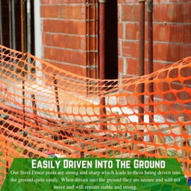 VBS - 5 Foot Steel Fence Posts - Fence Posts, Steel Posts, Steel Post, Fence Post, 5-Ft Fence Panels, Fence Panel, Steel Panel, Silt Fence Post, Steel Fence Post (10 Pack)