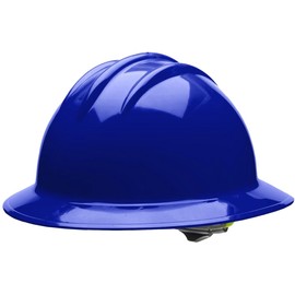 Bullard 3-Rib C33 Full Brim Safety Hard Hat with 6-Point Ratchet Suspension and Cotton Brow Pad, Wildcat Blue