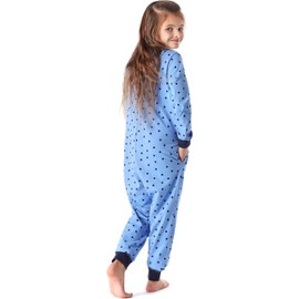 Merry Style MS10-223 Girls' Romper, Sleeping Suit with Hood, Blue Dots, 122-128