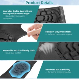 Volleyball Knee Pads, Breathable Pro-Level Protection Padded Knee Sleeves for Men Women Youth Adult Girls Boys, Knee Protector Pads for Wrestling Basketball Soccer Construction Gardening MTB Black/S