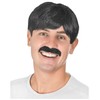Costume Adventure Men's Black Wig and Mustache Set
