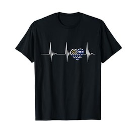 Uruguay Flag Heartbeat EKG Pulse Heart Uruguayan Pride T-Shirt