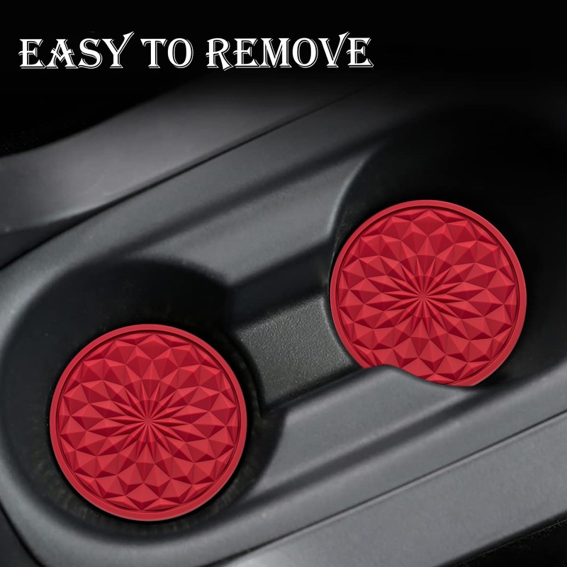 MEAJOO 2 Pack Silicone Car Cup Holder Coaster – 2.75