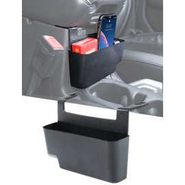Savadicar Center Console Hanging Storage Organizer for 2018-2024 Jeep Wrangler JL JLU 4XE & Jeep Gladiator JT, Armrest ABS Tray with Microfiber for Reduce Noise, Interior Accessorise, Black