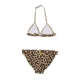 JUJA - Girls' Bikini - Recycled PET Tops & Panties in Many Sizes & Designs - Stylish Protection from UV Rays for Boys Girls on the Beach and Pool, Leopard brown
