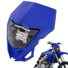 AnXin Dirt Bike Headlight,Motorcycle LED Head Light Universal for YZ125 YZ250 TTR230 YZ250F YZ450F DRZ400 WR250F WR450F Most Dirt Pit Bike Supermoto Enduro Motocross Blue