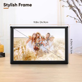 Yontwe Digital Photo Frame 10 Inch Digital Picture Frame 1280 x 800 High Resolution Photo/Music/Video Player Intelligent Digital Picture Frame Share Photos/Videos Instantly