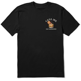 Life is Good Men's Call Me Old Fashioned Short Sleeve Crusher Tee (Medium, Jet Black)