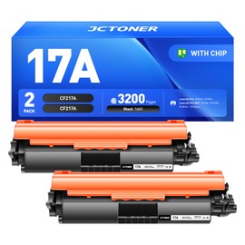 JCTONER 17A Black Toner Cartridge 2-Pack with chip High Yield Replacement for HP 17A CF217A Toner Compatible with HP Laserjet Pro MFP M130a M130fn M130fw M130nw M102a M102w Printer M130 M102 Series Ink Copy
